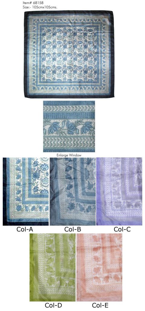 STYLISH MOTIF PRINTED DESIGN SQUARE  SCARF   IN SOFT SILK FABRIC WITH ALL SIDES STITCHED	
