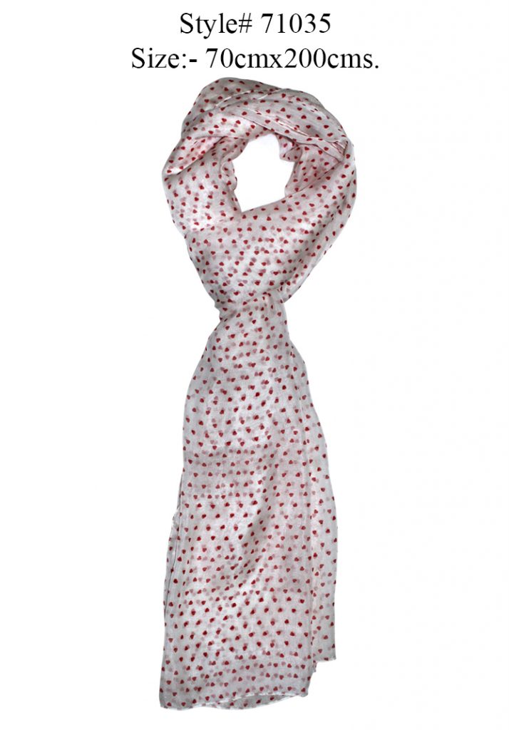 ALL OVER LITTLE HEART PRINTED STOLE IN SOFT SILK FABRIC WITH ALL SIDES STITCHED	