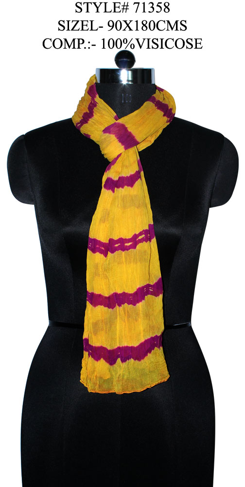 TIE DYE STOLE IN SOFT VISCOSE FABRIC WITH CRINKLE AND ALL SIDES STITCHED
