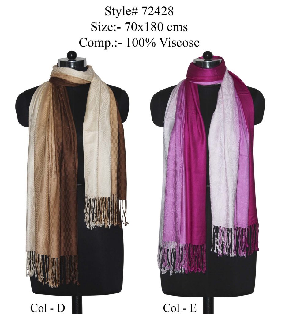 TIE DYE STOLE IN SOFT VISCOSE FABRIC WITH TWILL KNOT FRINGES	