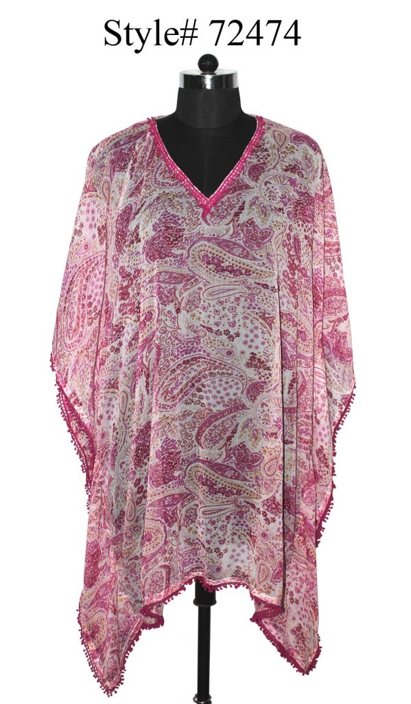 PASILEY PRINTED KAFTAN WITH FANCY LACE ATTACHED FOR WOMENS